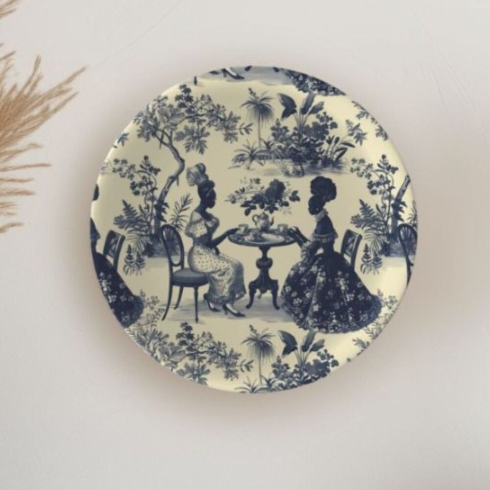 High Tea in the Garden Toile de Jouy Handmade Bone China Ceramic Bowl Dinnerware